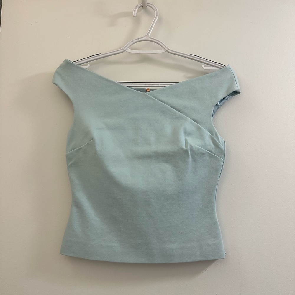 Ted Baker London Light Blue Off-Shoulder Tank Top